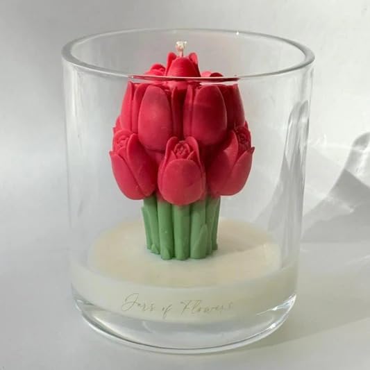 πΈπ―οΈ pink tulip jar candle | decorative scented candle for home & gifting β¨π πΈπ―οΈ pink tulip jar candle | decorative scented candle for home & gifting β¨π