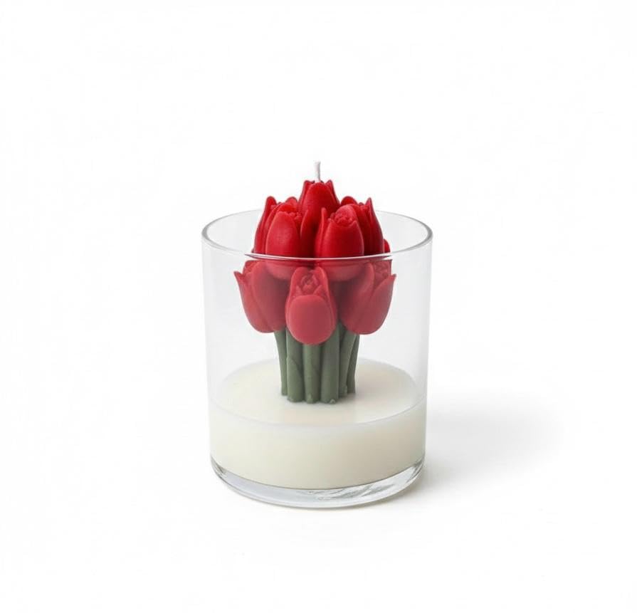 ❤️🕯️ red tulip jar candle | decorative scented candle for home & gifting ✨🌹 ❤️🕯️ red tulip jar candle | decorative scented candle for home & gifting ✨🌹
