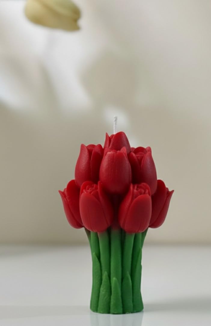 🌷🕯️ scented tulip bouquet flower candle | handmade wax floral candle | home décor & gift ✨💐🏡 🌷🕯️ scented tulip bouquet flower candle | handmade wax floral candle | home décor & gift ✨💐🏡