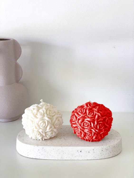 🌹 rose ball candles – set of 6 | handcrafted soy wax floral candles | scented decorative candles ✨🌸 🌹 rose ball candles – set of 6 | handcrafted soy wax floral candles | scented decorative candles ✨🌸