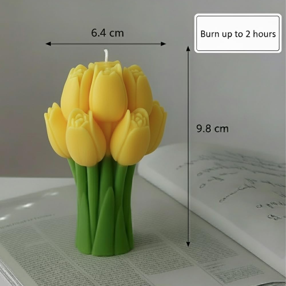 ππ·π―οΈ scented yellow tulip bouquet flower candle | floral wax candle | home dΓ©cor & gift β¨ππ‘ ππ·π―οΈ scented yellow tulip bouquet flower candle | floral wax candle | home dΓ©cor & gift β¨ππ‘