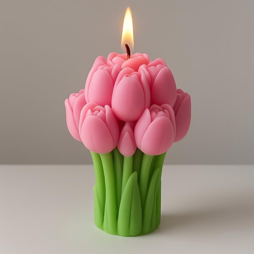 ๐ธ๐ฏ๏ธ scented light pink tulip bouquet flower candle | floral wax candle | home dรฉcor & gift โจ๐๐ ๐ธ๐ฏ๏ธ scented light pink tulip bouquet flower candle | floral wax candle | home dรฉcor & gift โจ๐๐