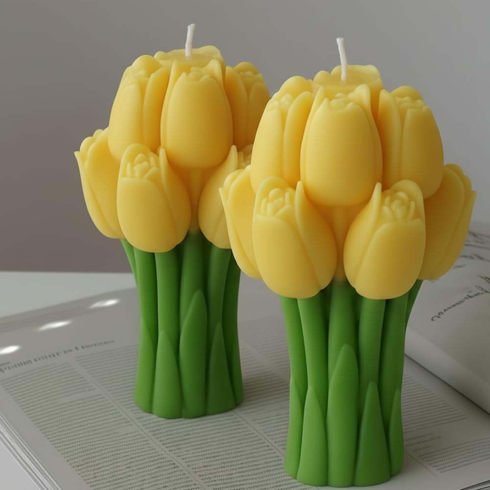 ππ·π―οΈ scented yellow tulip bouquet flower candle | floral wax candle | home dΓ©cor & gift β¨ππ‘ ππ·π―οΈ scented yellow tulip bouquet flower candle | floral wax candle | home dΓ©cor & gift β¨ππ‘
