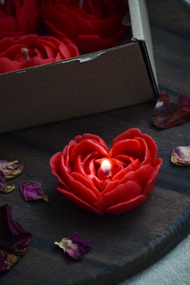 🌹 4 roses heart petals candles – pack of 4 | pure soy wax | scented | handcrafted floral heart candles ❤️🕯️✨ 🌹 4 roses heart petals candles – pack of 4 | pure soy wax | scented | handcrafted floral heart candles ❤️🕯️✨