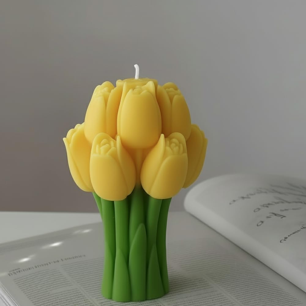 ππ·π―οΈ scented yellow tulip bouquet flower candle | floral wax candle | home dΓ©cor & gift β¨ππ‘ ππ·π―οΈ scented yellow tulip bouquet flower candle | floral wax candle | home dΓ©cor & gift β¨ππ‘