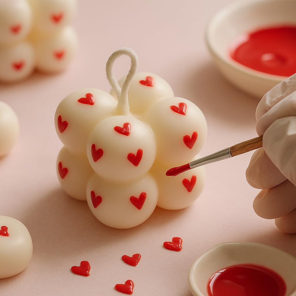 πΉπ―οΈ mini rose scented bubble candle with heart decorations β pack of 2 | romantic & handcrafted aromatherapy candle β¨π πΉπ―οΈ mini rose scented bubble candle with heart decorations β pack of 2 | romantic & handcrafted aromatherapy candle β¨π