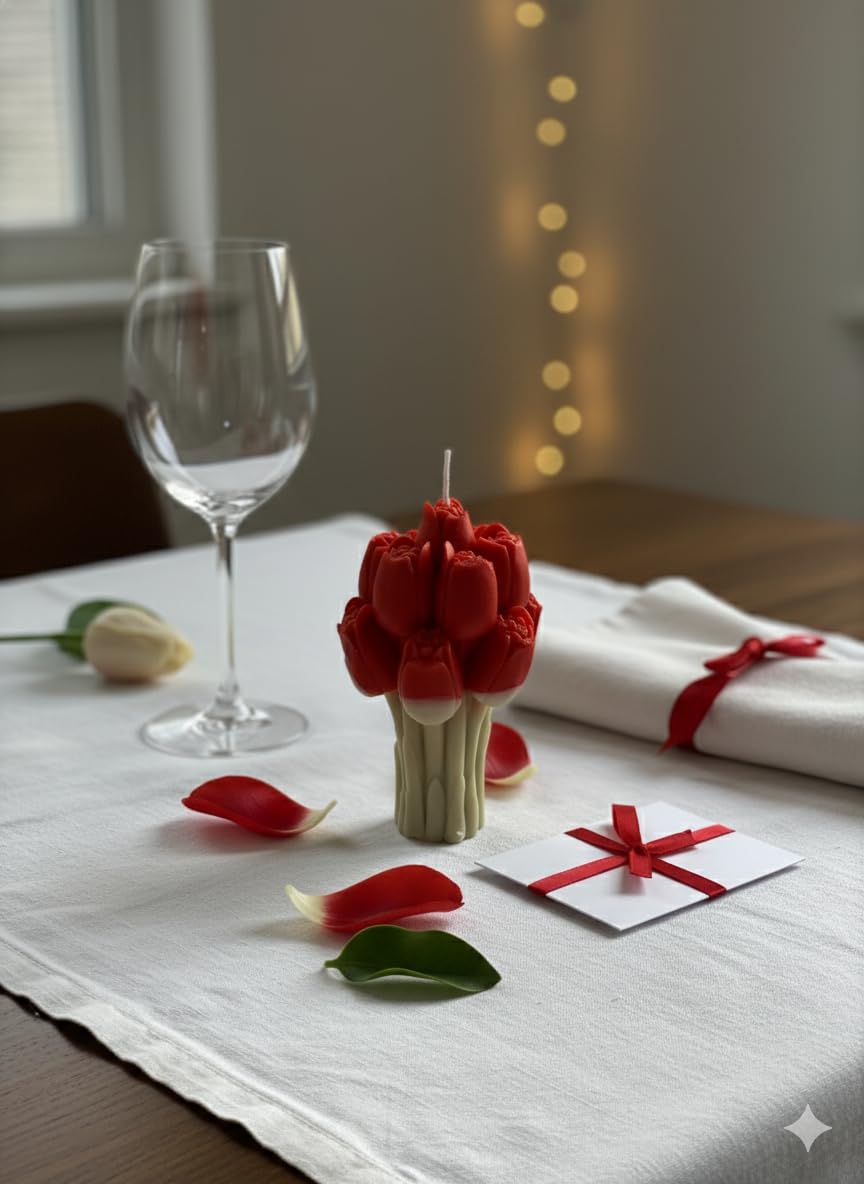 🌷🕯️ scented tulip bouquet flower candle | handmade wax floral candle | home décor & gift ✨💐🏡 🌷🕯️ scented tulip bouquet flower candle | handmade wax floral candle | home décor & gift ✨💐🏡