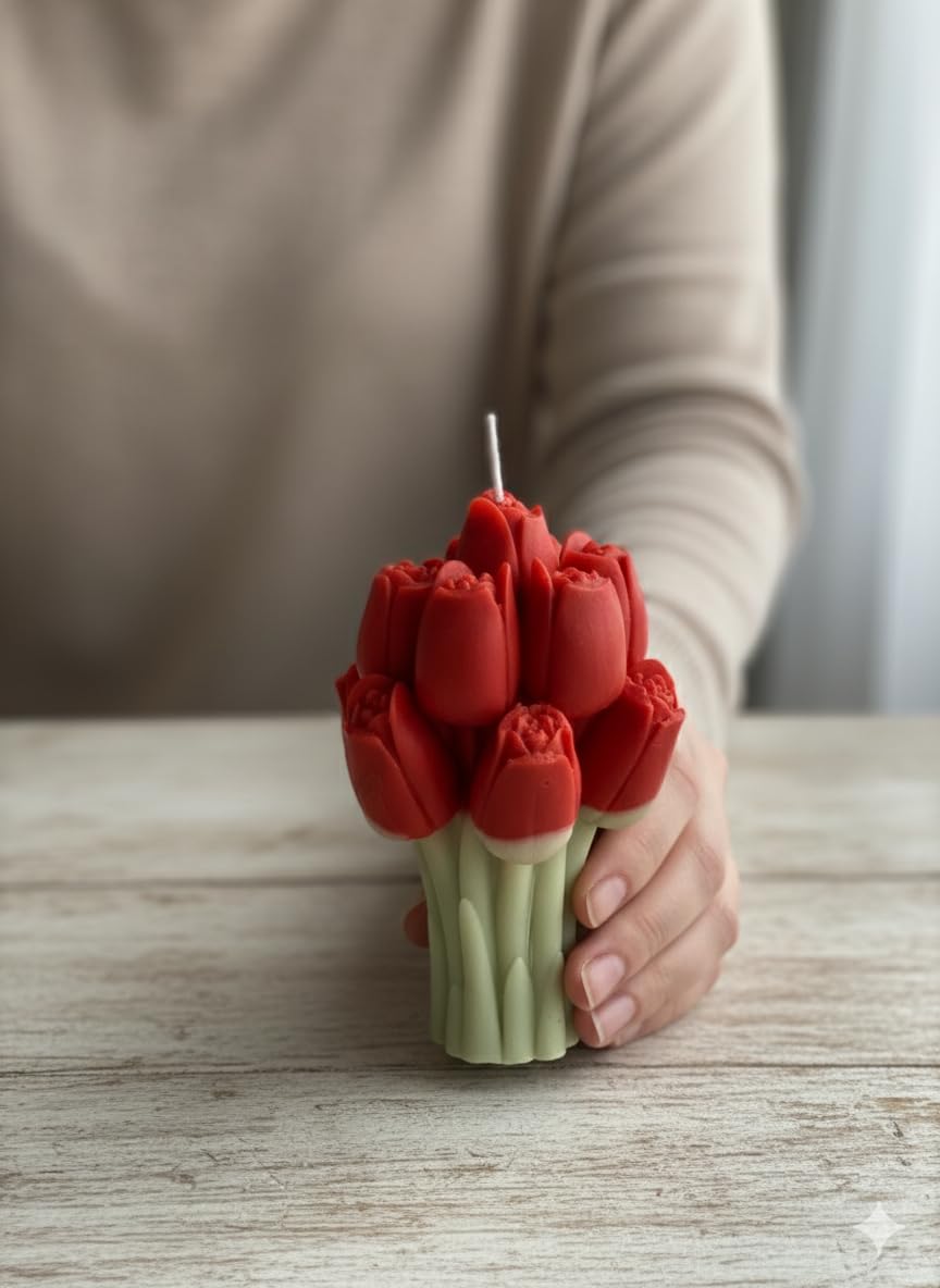 🌷🕯️ scented tulip bouquet flower candle | handmade wax floral candle | home décor & gift ✨💐🏡 🌷🕯️ scented tulip bouquet flower candle | handmade wax floral candle | home décor & gift ✨💐🏡