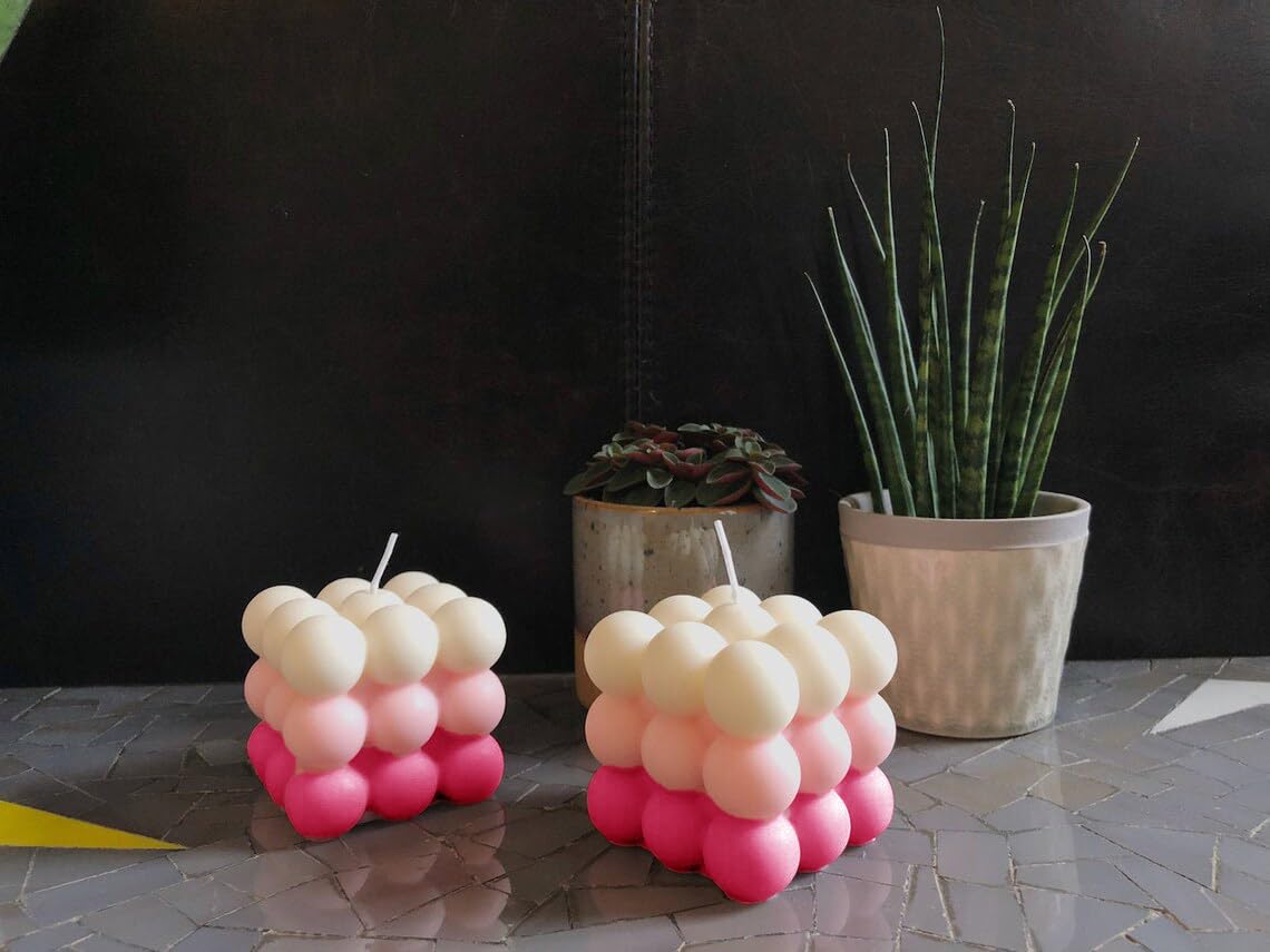 pamper luxury three layer pure soy wax bubble candles ๐ฏ๏ธ๐ | pink & white | premium floral scent | decorative scented candles | set of 2 pamper luxury three layer pure soy wax bubble candles ๐ฏ๏ธ๐ | pink & white | premium floral scent | decorative scented candles | set of 2