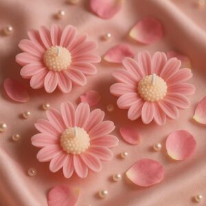 🤍🌼🕯️ white daisy flower shaped decorative scented candles – set of 5 | elegant wax candles for home décor, gifting & special occasions ✨