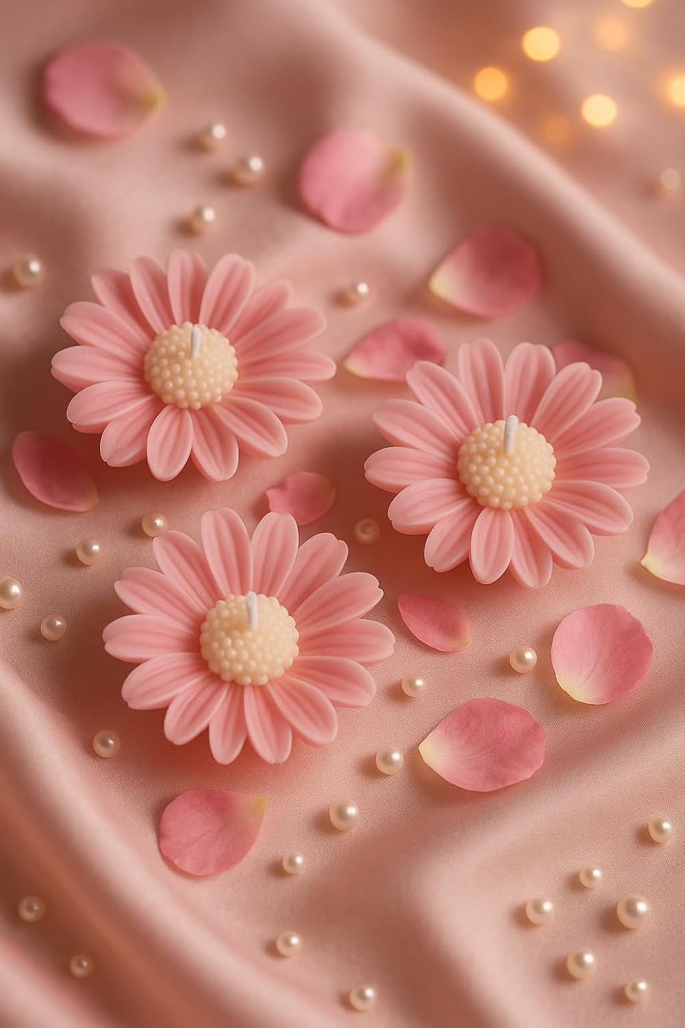 🤍🌼🕯️ white daisy flower shaped decorative scented candles – set of 5 | elegant wax candles for home décor, gifting & special occasions ✨ 🤍🌼🕯️ white daisy flower shaped decorative scented candles – set of 5 | elegant wax candles for home décor, gifting & special occasions ✨