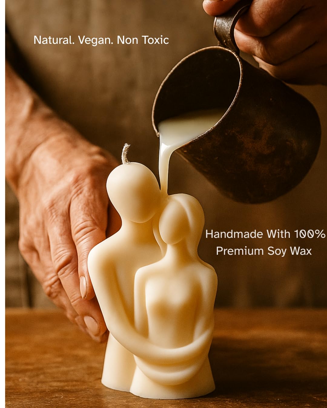 ๐ couple hug candle โ 100% pure soy wax | romantic decorative candle | handcrafted | white color โจ๐ฏ๏ธ๐ค ๐ couple hug candle โ 100% pure soy wax | romantic decorative candle | handcrafted | white color โจ๐ฏ๏ธ๐ค