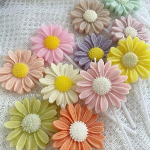 🌻🕯️ pink & yellow sunflower scented soy wax table decor – set of 4 | vibrant floral home décor & gifting ✨💛💖