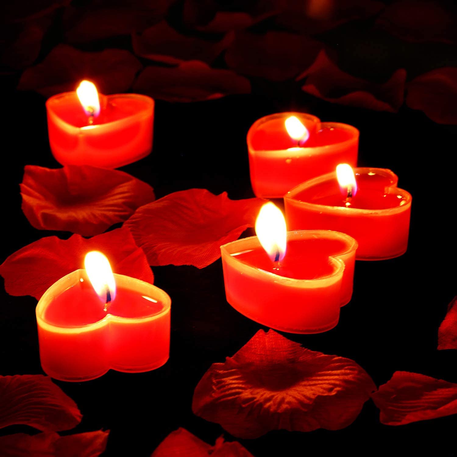 🌹🕯️ red rose scented romantic heart shape gel tea light candle | set of 6 | love décor & gifting 💖✨ 🌹🕯️ red rose scented romantic heart shape gel tea light candle | set of 6 | love décor & gifting 💖✨