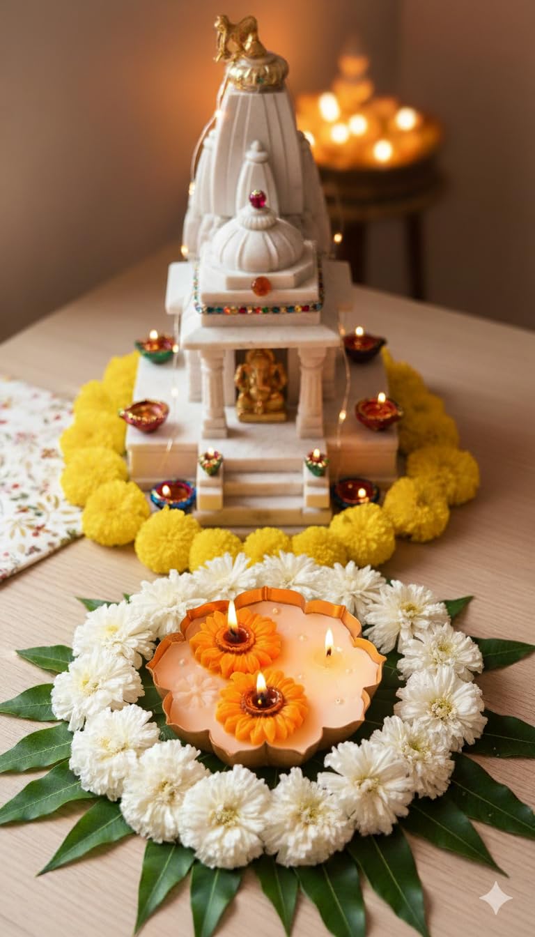 🪷🕯️ urli flower soy wax candle | decorative candle for diwali, pooja & gifting ✨ 🪷🕯️ urli flower soy wax candle | decorative candle for diwali, pooja & gifting ✨