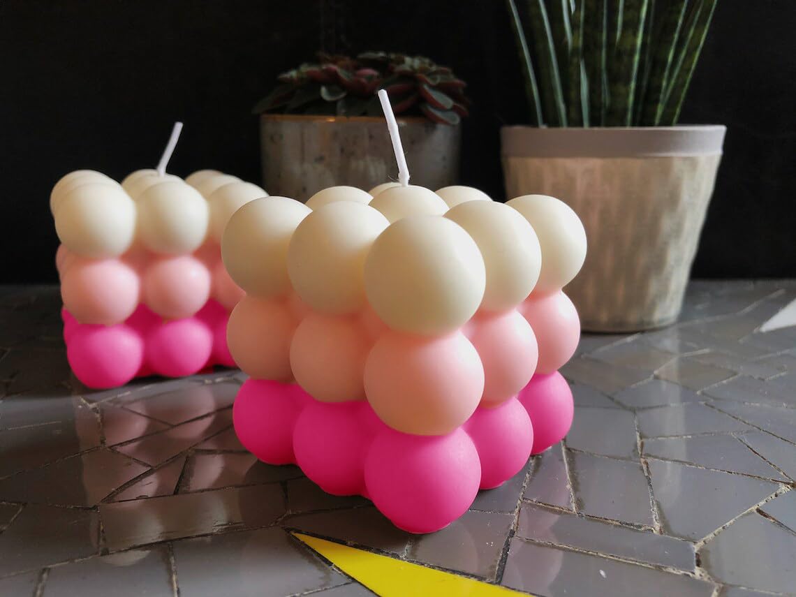 pamper luxury three layer pure soy wax bubble candles ๐ฏ๏ธ๐ | pink & white | premium floral scent | decorative scented candles | set of 2 pamper luxury three layer pure soy wax bubble candles ๐ฏ๏ธ๐ | pink & white | premium floral scent | decorative scented candles | set of 2