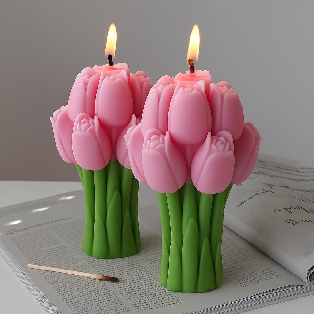 ๐ธ๐ฏ๏ธ scented light pink tulip bouquet flower candle | floral wax candle | home dรฉcor & gift โจ๐๐ ๐ธ๐ฏ๏ธ scented light pink tulip bouquet flower candle | floral wax candle | home dรฉcor & gift โจ๐๐