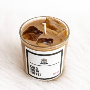 ☕🍫 candle charm cold brew coffee scented candle – 350g | berryblast & choco aroma | 100% soy wax + gel wax | premium café style candle 🕯️✨