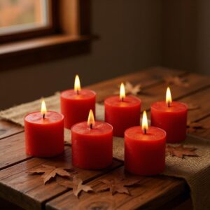 🍓🕯️ pack of 6 raspberry fragrance votive candles – red | romantic & aromatic home décor ✨❤️
