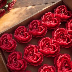 🌹 4 roses heart petals candles – pack of 4 | pure soy wax | scented | handcrafted floral heart candles ❤️🕯️✨