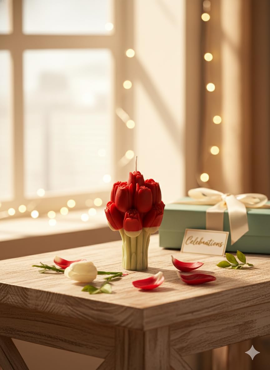 🌷🕯️ scented tulip bouquet flower candle | handmade wax floral candle | home décor & gift ✨💐🏡 🌷🕯️ scented tulip bouquet flower candle | handmade wax floral candle | home décor & gift ✨💐🏡