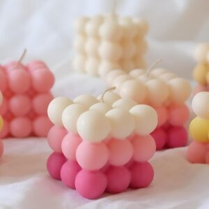 pamper luxury three layer pure soy wax bubble candles 🕯️💗 | pink & white | premium floral scent | decorative scented candles | set of 2