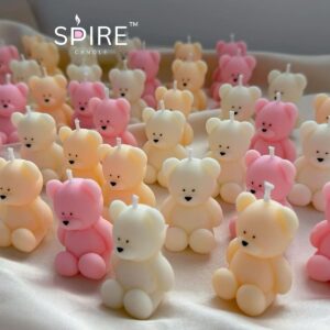 🌟 teddy small candles – set of 8 | scented | pure soy wax | cute teddy design | return gift & home décor 🧸🕯️✨