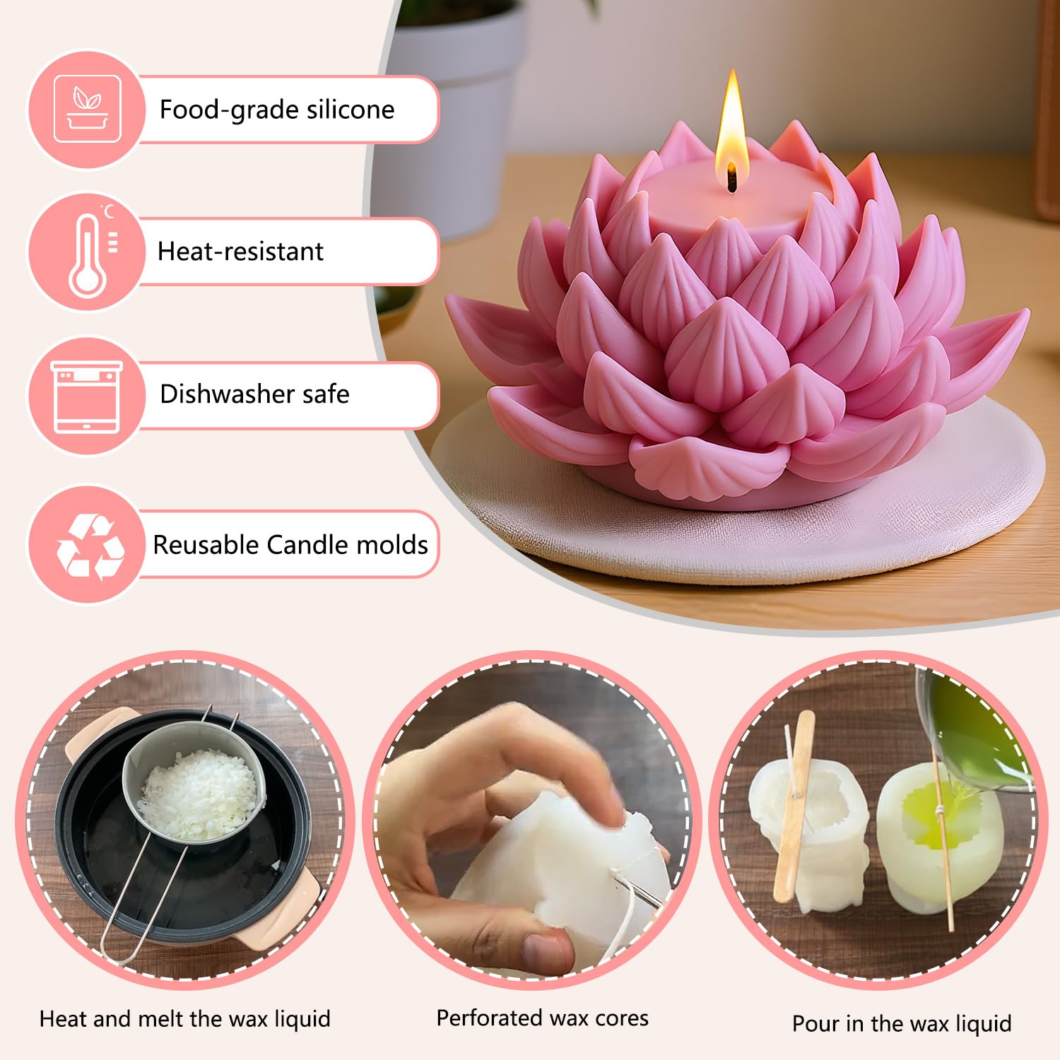 🌸 lotus scented candles – pack of 4 | floral & natural fragrances | pure wax | aromatic home décor 🕯️💮✨ 🌸 lotus scented candles – pack of 4 | floral & natural fragrances | pure wax | aromatic home décor 🕯️💮✨