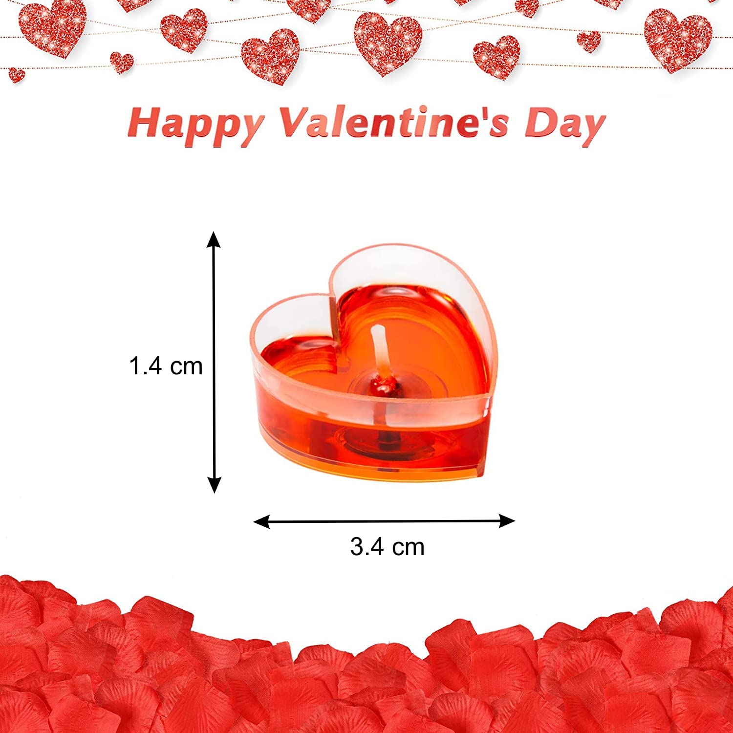 🌹🕯️ red rose scented romantic heart shape gel tea light candle | set of 6 | love décor & gifting 💖✨ 🌹🕯️ red rose scented romantic heart shape gel tea light candle | set of 6 | love décor & gifting 💖✨