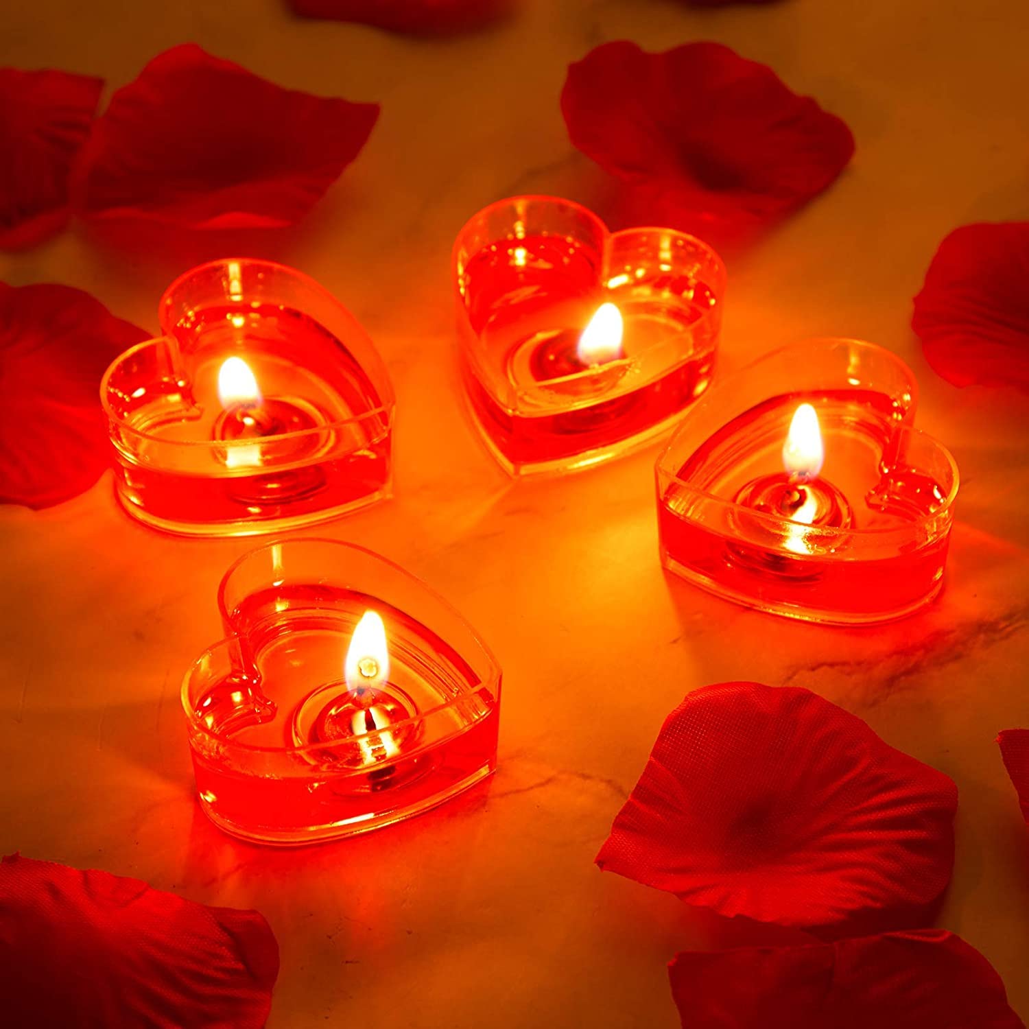 🌹🕯️ red rose scented romantic heart shape gel tea light candle | set of 6 | love décor & gifting 💖✨ 🌹🕯️ red rose scented romantic heart shape gel tea light candle | set of 6 | love décor & gifting 💖✨