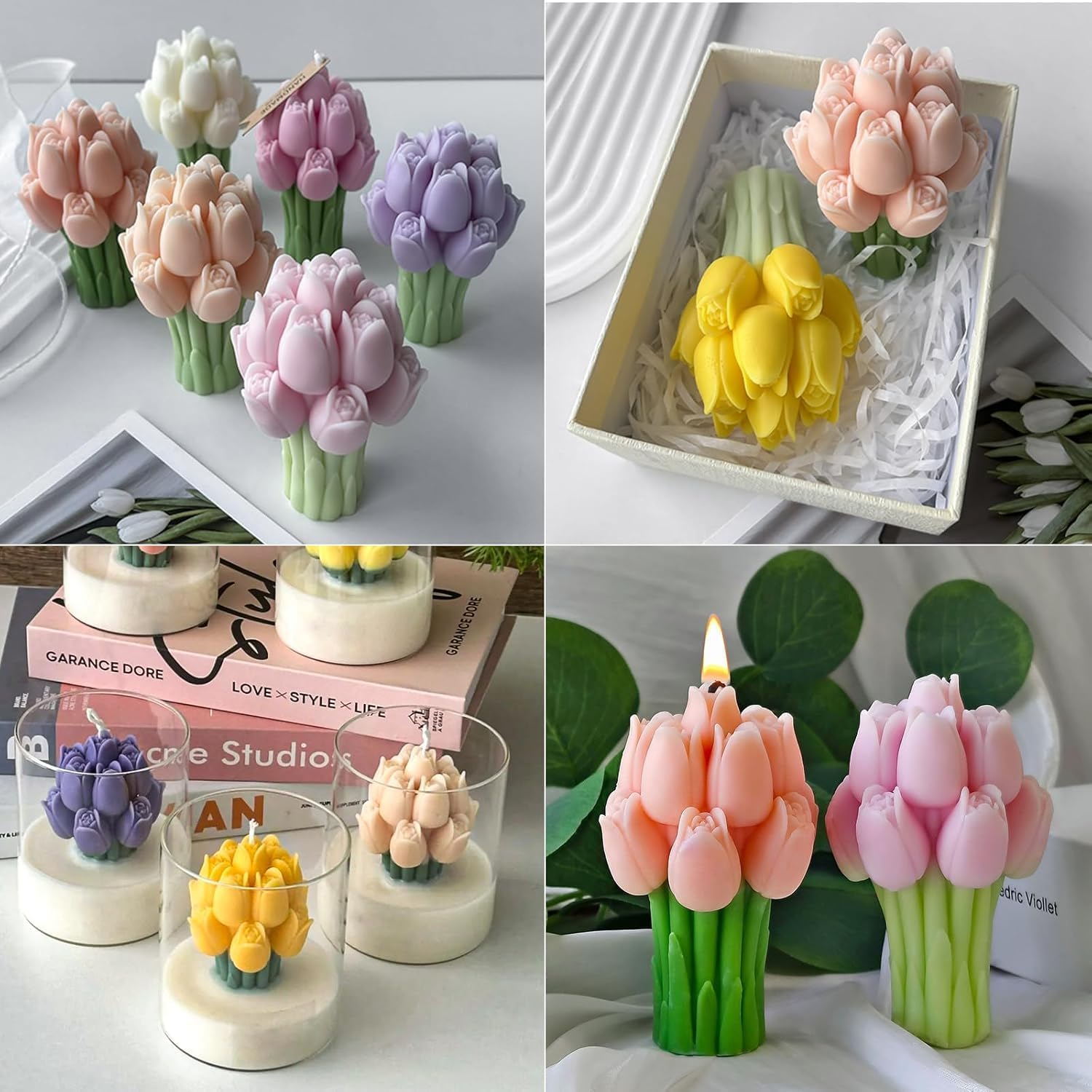 ๐ธ๐ฏ๏ธ scented light pink tulip bouquet flower candle | floral wax candle | home dรฉcor & gift โจ๐๐ ๐ธ๐ฏ๏ธ scented light pink tulip bouquet flower candle | floral wax candle | home dรฉcor & gift โจ๐๐