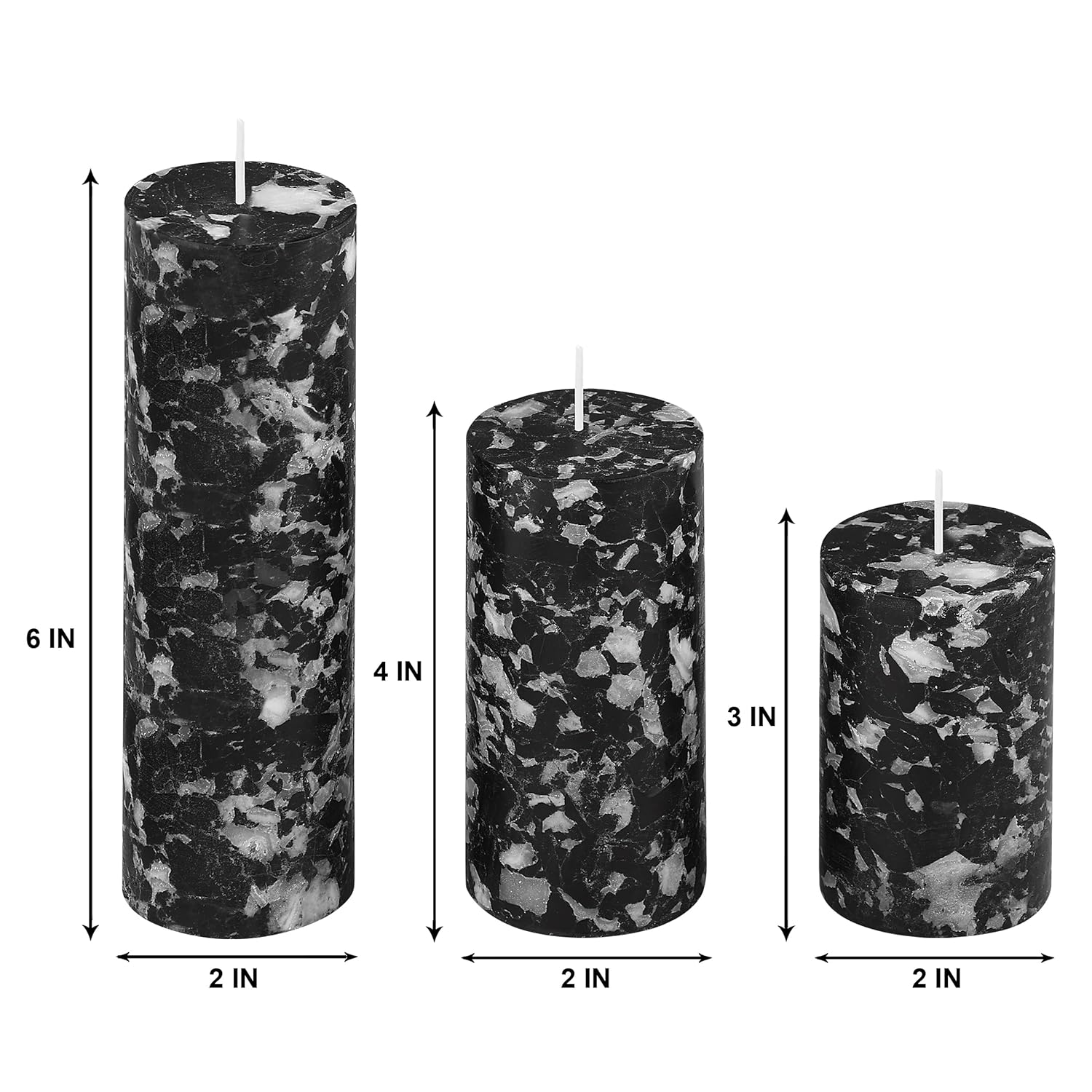π€π―οΈ set of 3 fragrance pillar candles, marble finish (black β flora by) β¨π‘ π€π―οΈ set of 3 fragrance pillar candles, marble finish (black β flora by) β¨π‘