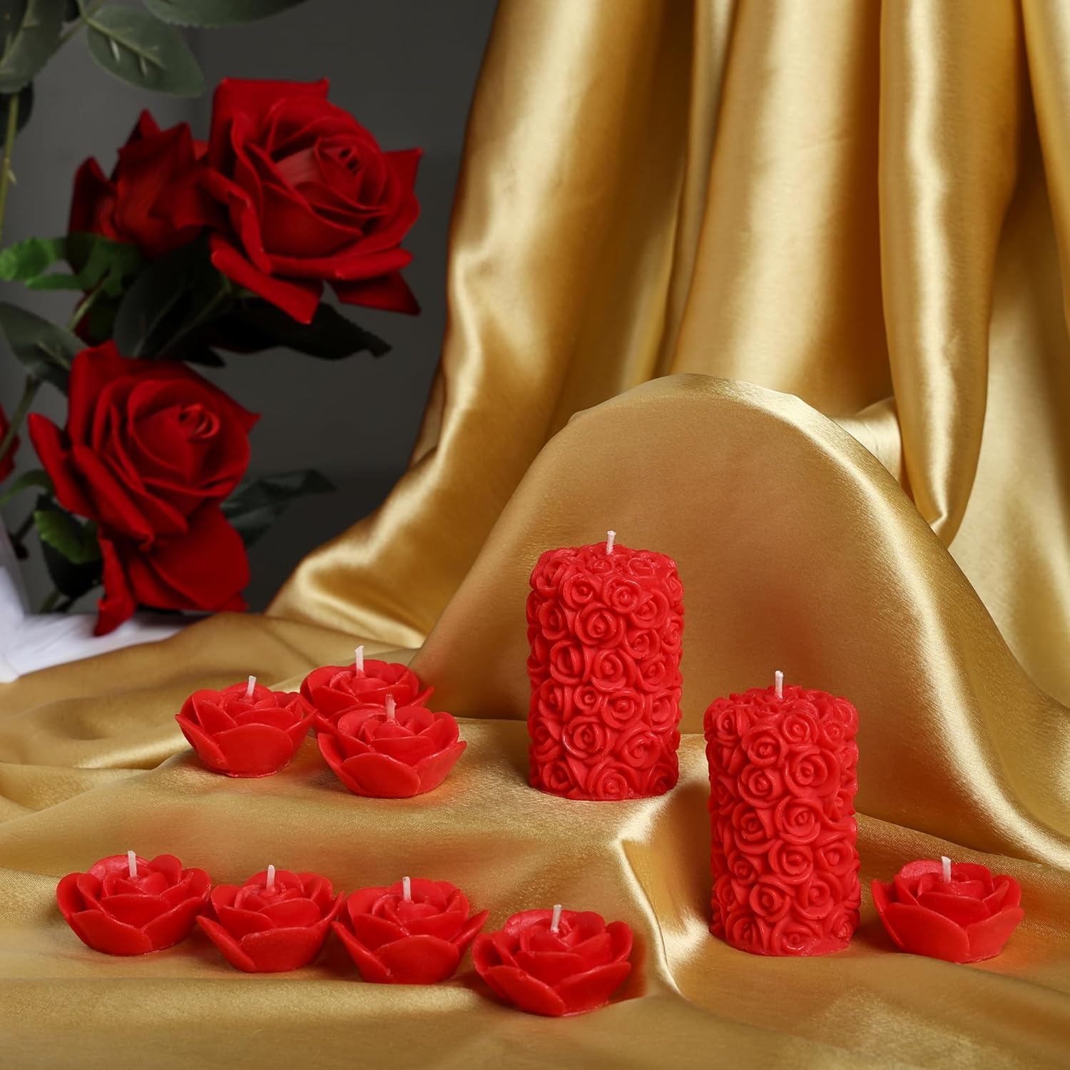 🌹❤️ 100% pure soy wax red rose scented candles – pack of 10 | floating rose + pillar combo | long burning | home décor & gifting 🕯️✨ 🌹❤️ 100% pure soy wax red rose scented candles – pack of 10 | floating rose + pillar combo | long burning | home décor & gifting 🕯️✨