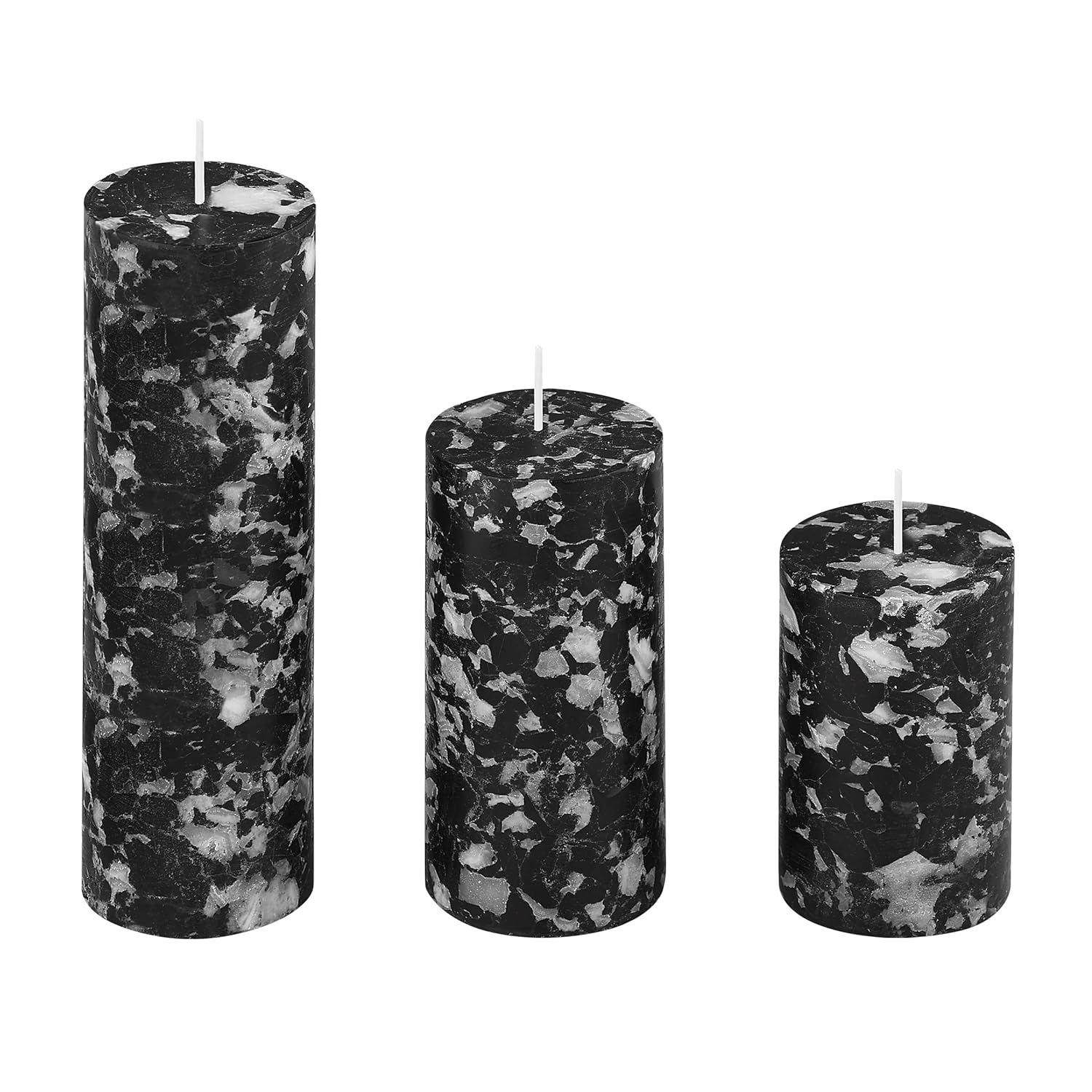 π€π―οΈ set of 3 fragrance pillar candles, marble finish (black β flora by) β¨π‘ π€π―οΈ set of 3 fragrance pillar candles, marble finish (black β flora by) β¨π‘