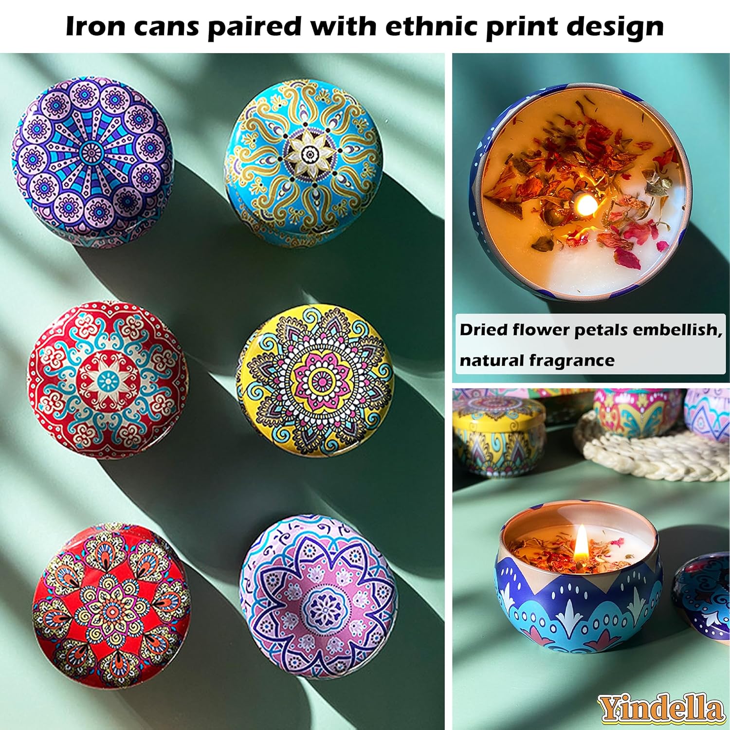 🌸🕯️ 6 pcs printed jar scented candles with luxury floral gift box | soy wax aroma, smoke free, perfect for home décor & gifting ✨ 🌸🕯️ 6 pcs printed jar scented candles with luxury floral gift box | soy wax aroma, smoke free, perfect for home décor & gifting ✨