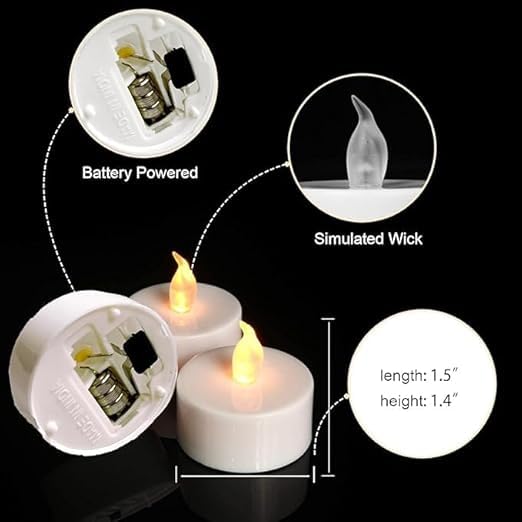 🕯️✨ set of 24 tea light led candles – smokeless decorative lights | home, festival & party décor 🌟🏡 🕯️✨ set of 24 tea light led candles – smokeless decorative lights | home, festival & party décor 🌟🏡