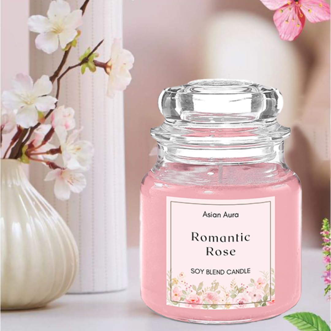 🌹🕯️ scented organic soy wax yankee jar candle – romantic rose | luxury aromatherapy candle (pink, pack of 1) 💖✨ 🌹🕯️ scented organic soy wax yankee jar candle – romantic rose | luxury aromatherapy candle (pink, pack of 1) 💖✨