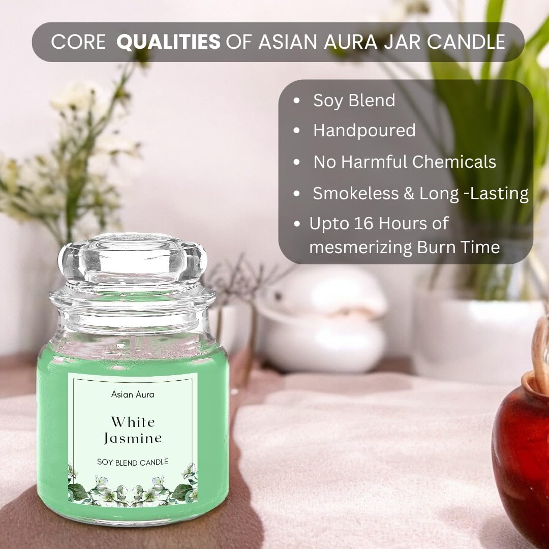 ๐ผ๐ฏ๏ธ scented organic soy wax yankee jar candle โ white jasmine | luxury aromatherapy candle (green, pack of 1) ๐โจ ๐ผ๐ฏ๏ธ scented organic soy wax yankee jar candle โ white jasmine | luxury aromatherapy candle (green, pack of 1) ๐โจ