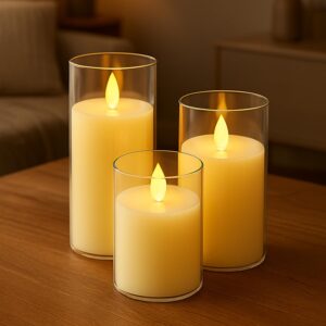 🕯️✨ wireless led pillar candles – pack of 3 | flameless decorative lights for home, festivals & gifting (yellow) 💛