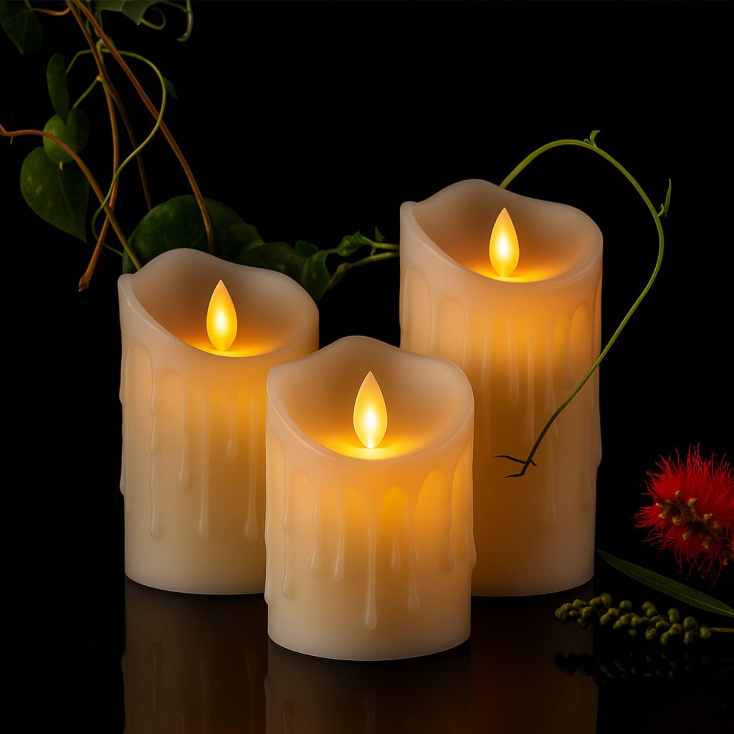 🕯️✨ flameless led swing candles – pack of 3 | smokeless decorative lights for festivals & home décor 💡 🕯️✨ flameless led swing candles – pack of 3 | smokeless decorative lights for festivals & home décor 💡