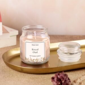 💛🕯️ yankee jar candle – warm fragrance royal oud | luxury scented jar candle (beige, pack of 1) ✨👑