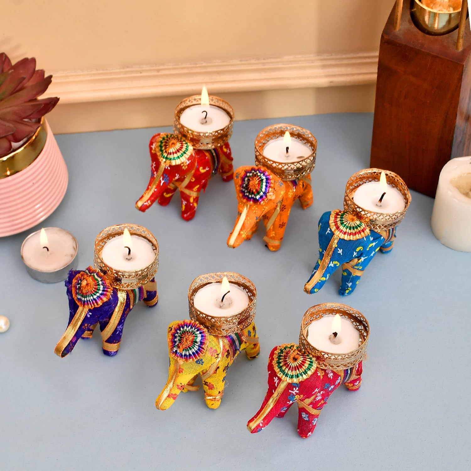 ππ―οΈ elephant tealight candle holders β pack of 5 | handcrafted decorative diya stands for home & festivals β¨ ππ―οΈ elephant tealight candle holders β pack of 5 | handcrafted decorative diya stands for home & festivals β¨
